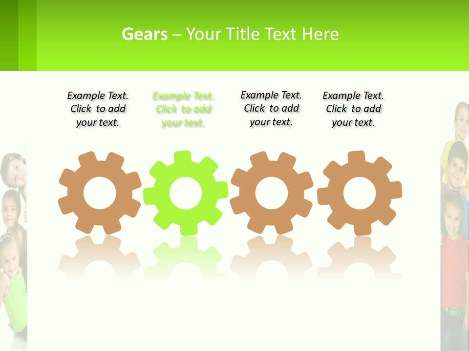 A Group Of Children Standing Next To Each Other PowerPoint Template