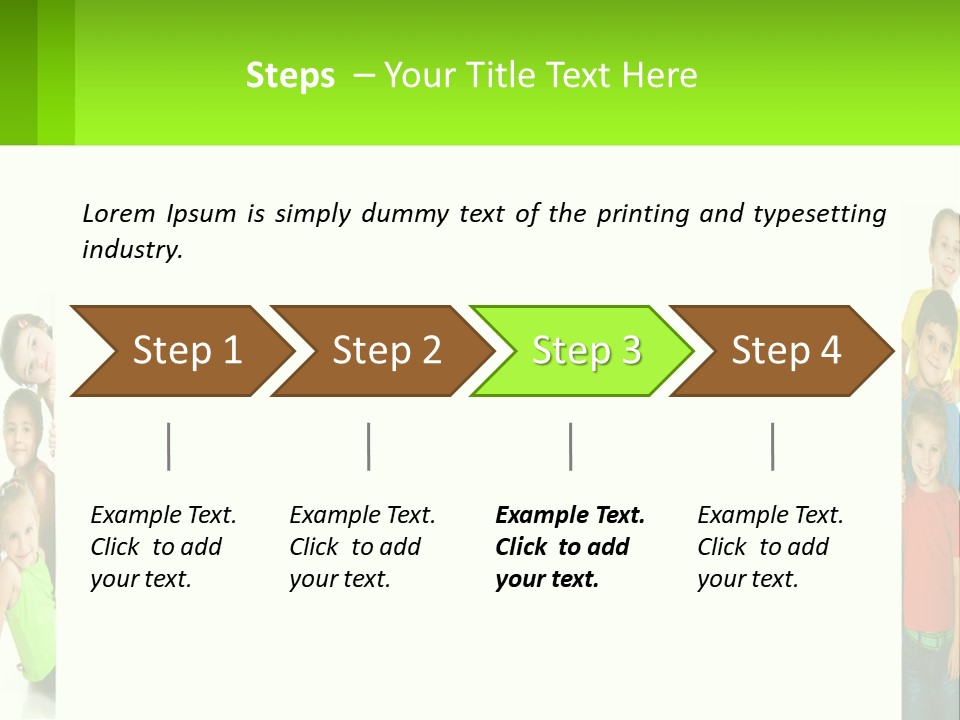 A Group Of Children Standing Next To Each Other PowerPoint Template
