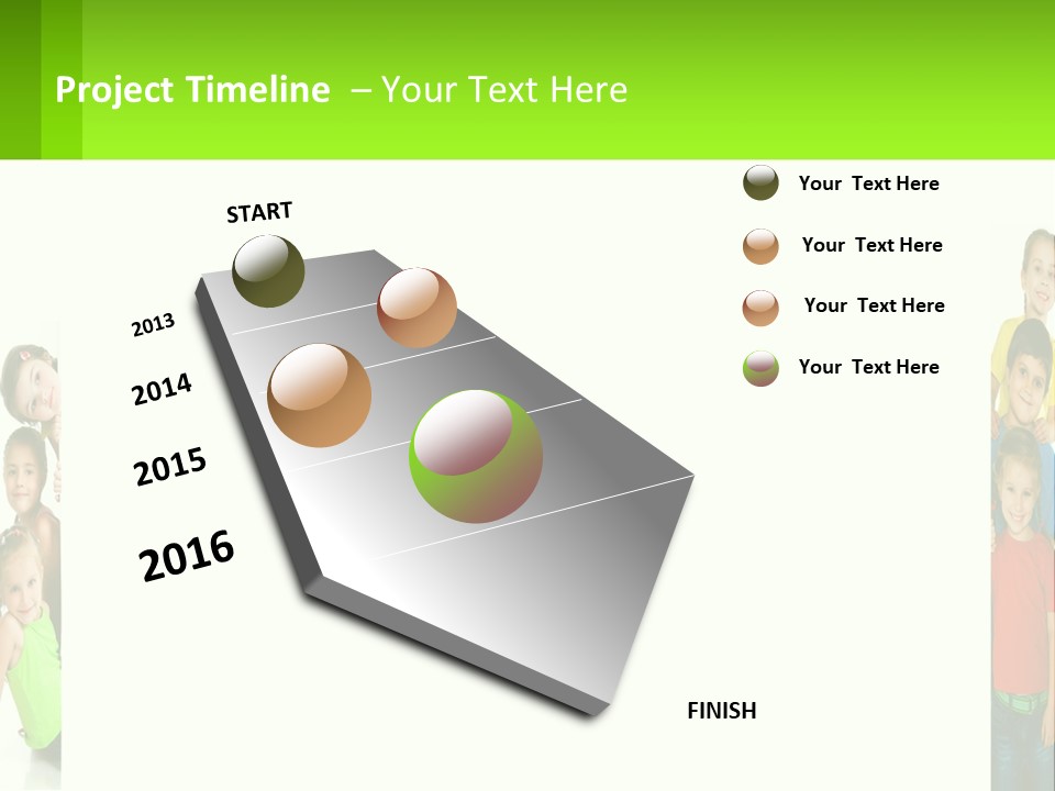 A Group Of Children Standing Next To Each Other PowerPoint Template