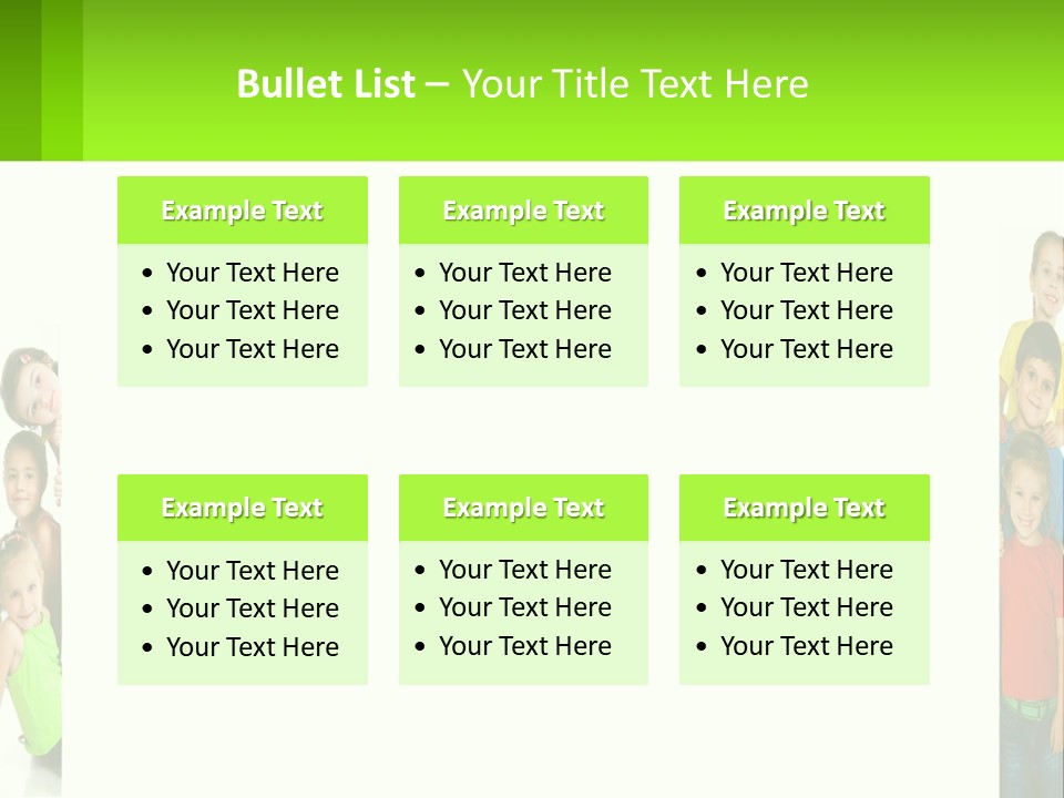 A Group Of Children Standing Next To Each Other PowerPoint Template