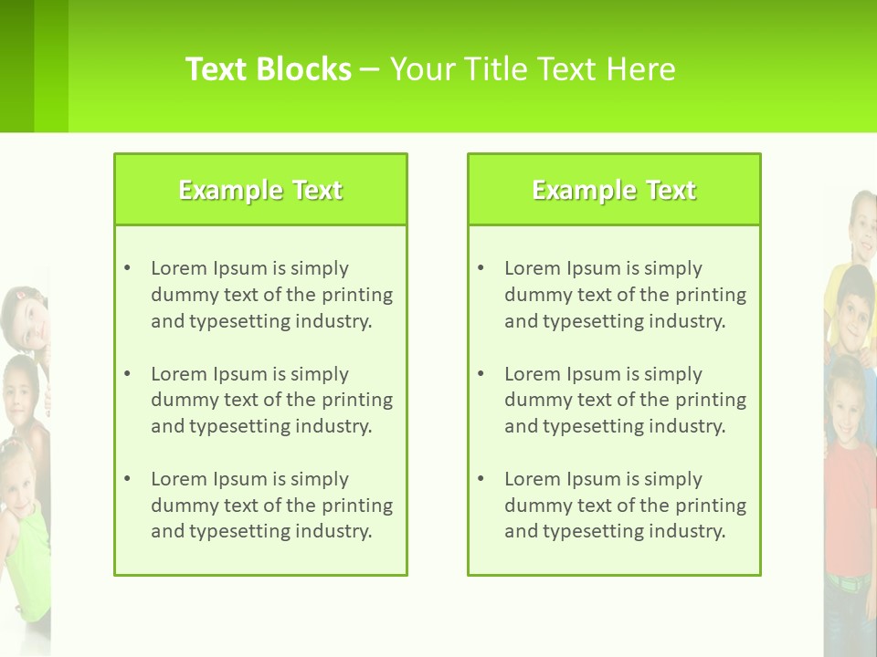 A Group Of Children Standing Next To Each Other PowerPoint Template
