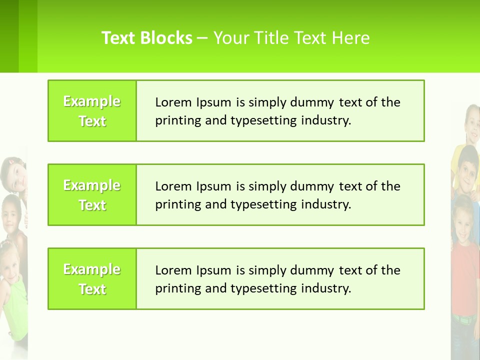 A Group Of Children Standing Next To Each Other PowerPoint Template