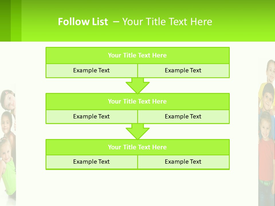 A Group Of Children Standing Next To Each Other PowerPoint Template