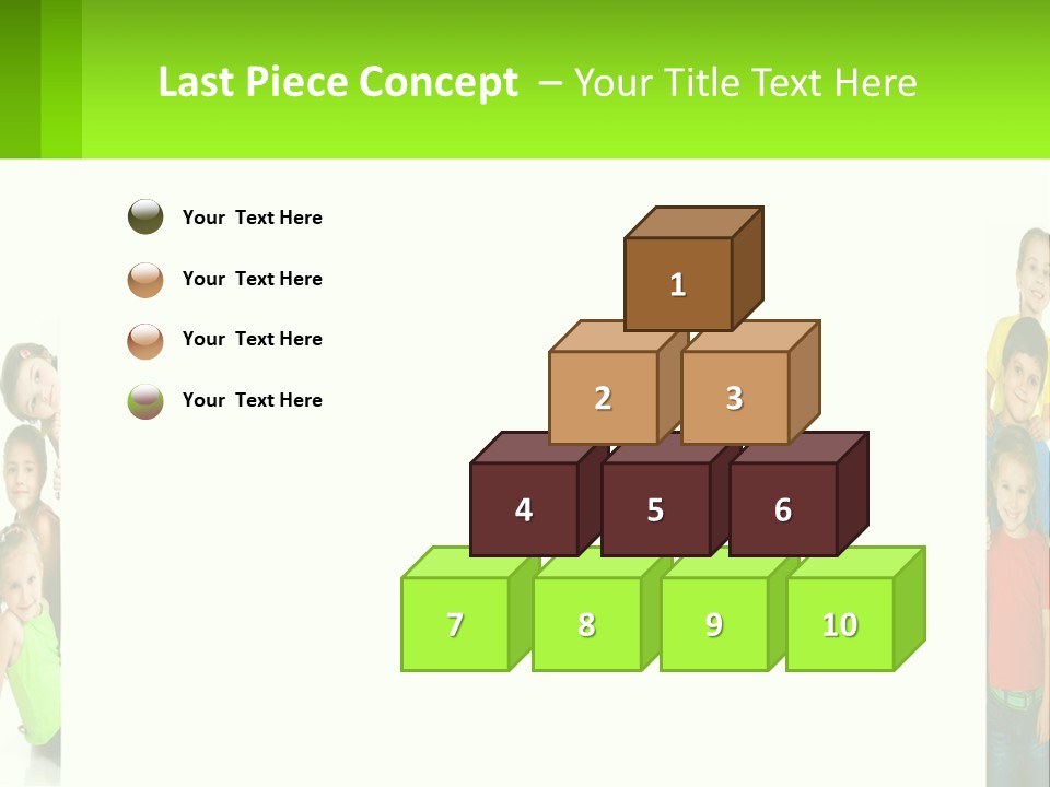 A Group Of Children Standing Next To Each Other PowerPoint Template