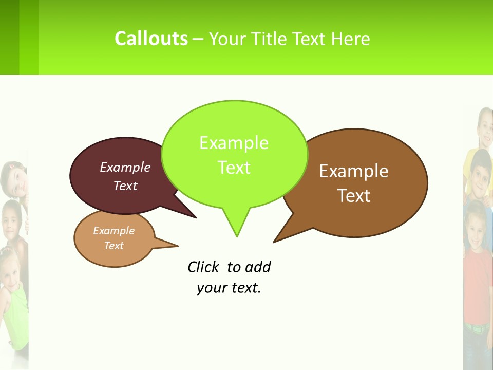 A Group Of Children Standing Next To Each Other PowerPoint Template