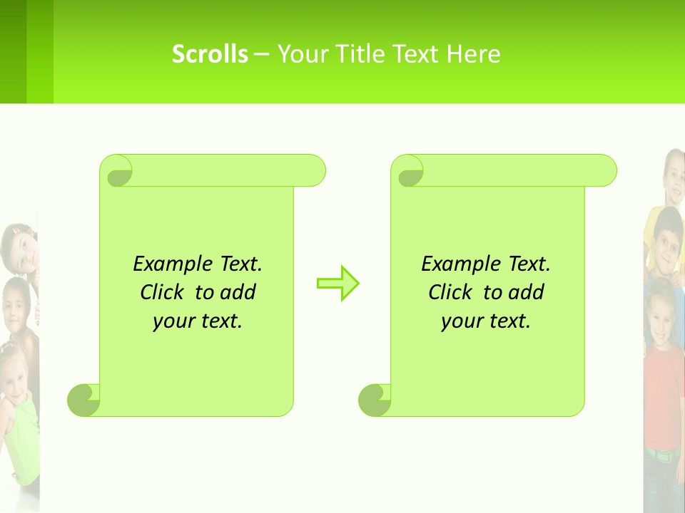 A Group Of Children Standing Next To Each Other PowerPoint Template