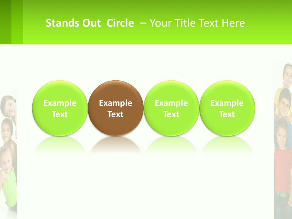 A Group Of Children Standing Next To Each Other PowerPoint Template