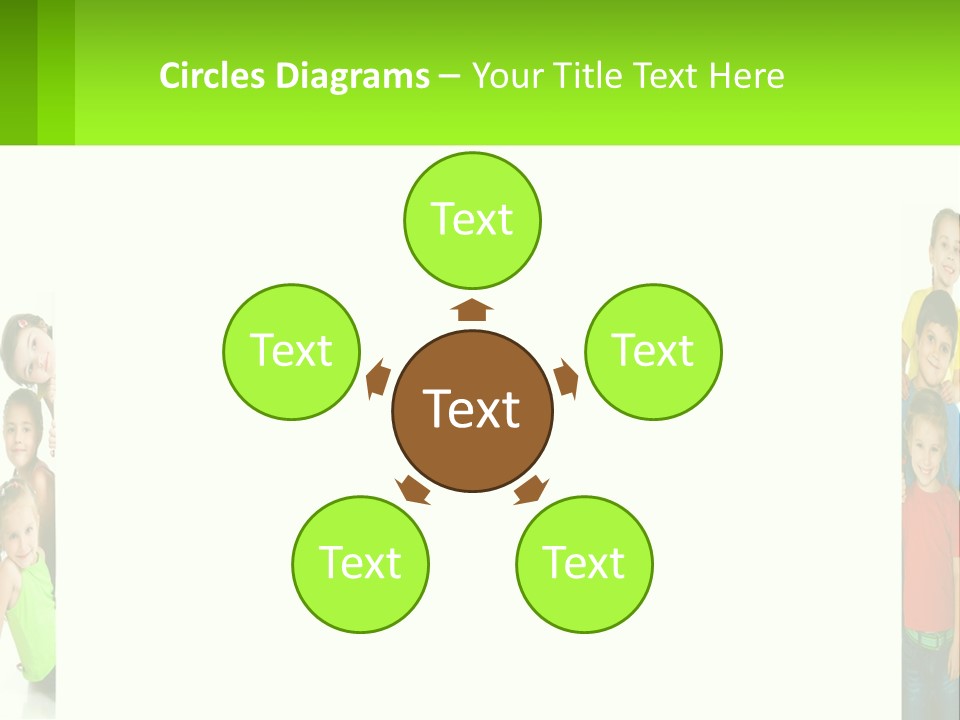 A Group Of Children Standing Next To Each Other PowerPoint Template