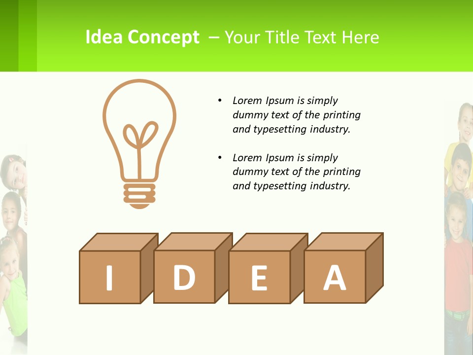 A Group Of Children Standing Next To Each Other PowerPoint Template