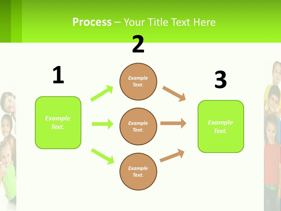 A Group Of Children Standing Next To Each Other PowerPoint Template