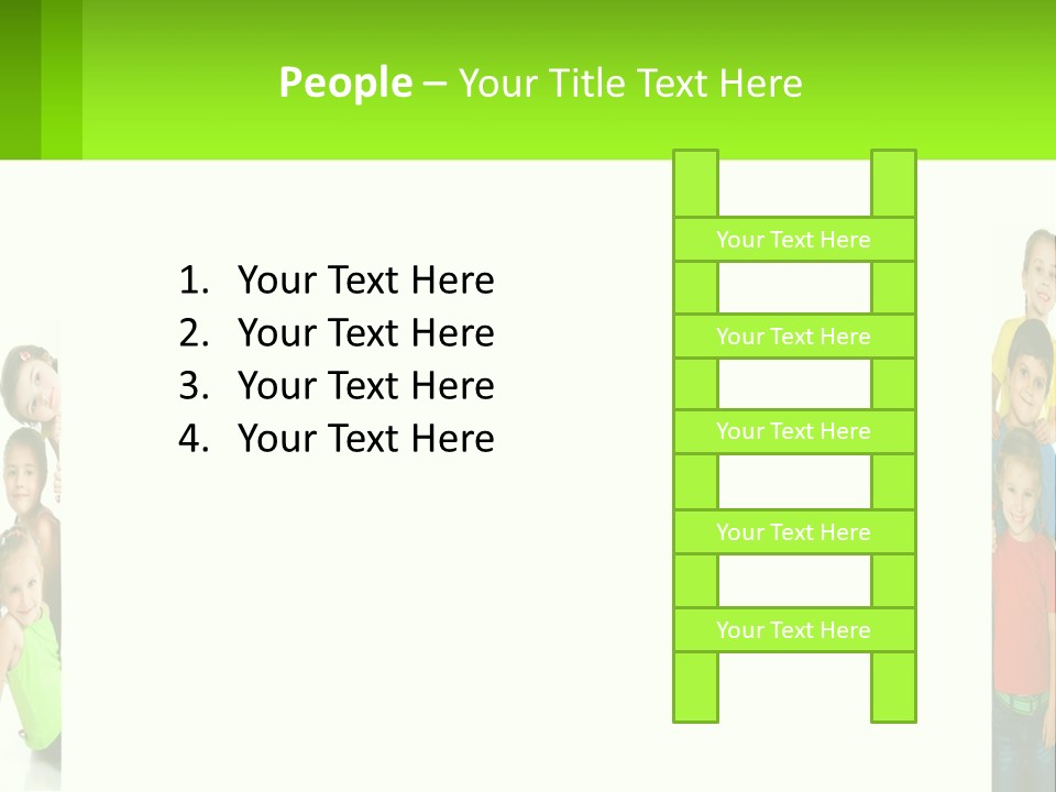 A Group Of Children Standing Next To Each Other PowerPoint Template