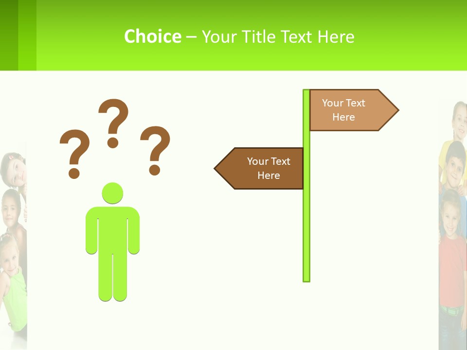 A Group Of Children Standing Next To Each Other PowerPoint Template