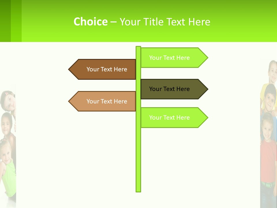 A Group Of Children Standing Next To Each Other PowerPoint Template