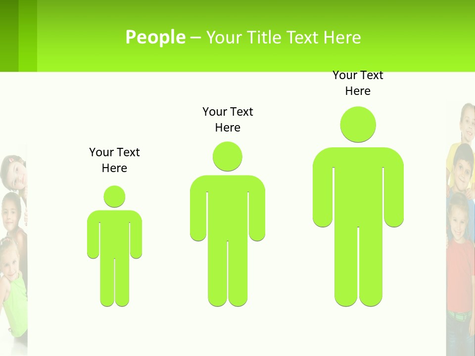 A Group Of Children Standing Next To Each Other PowerPoint Template
