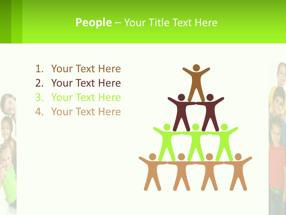 A Group Of Children Standing Next To Each Other PowerPoint Template