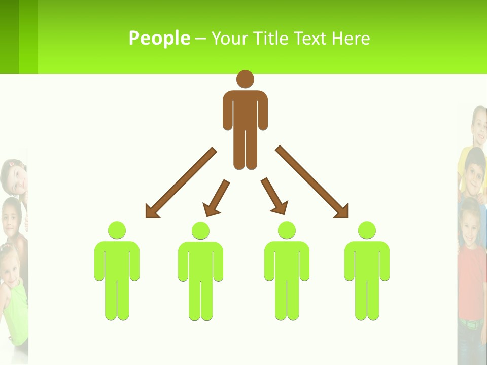 A Group Of Children Standing Next To Each Other PowerPoint Template