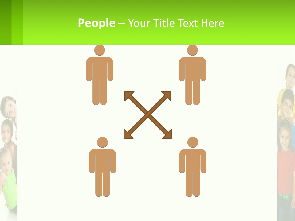 A Group Of Children Standing Next To Each Other PowerPoint Template