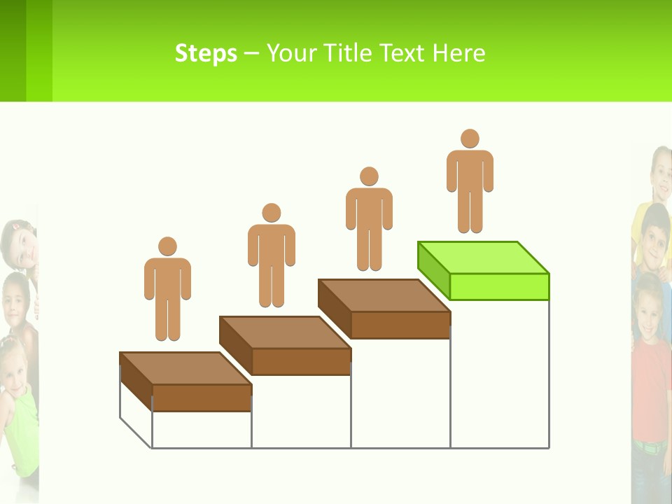 A Group Of Children Standing Next To Each Other PowerPoint Template