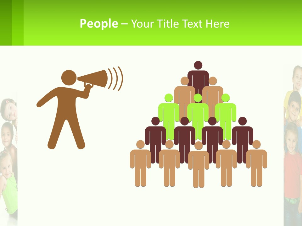 A Group Of Children Standing Next To Each Other PowerPoint Template