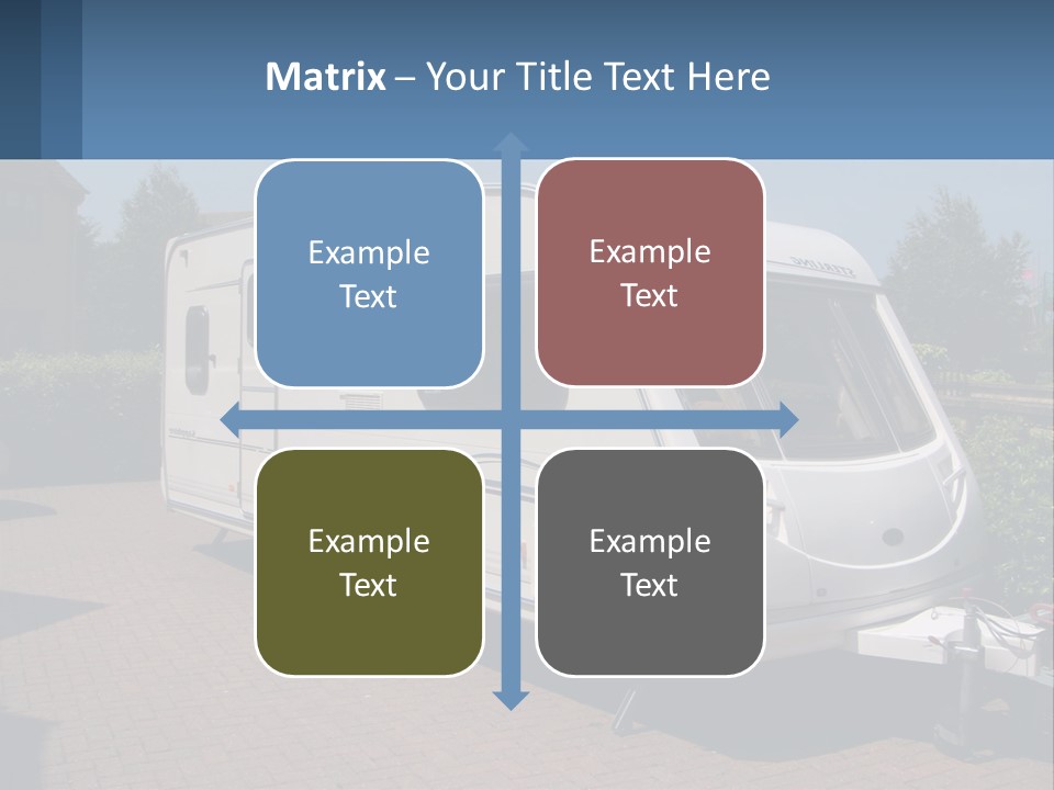 A White Motor Home Parked In A Driveway PowerPoint Template