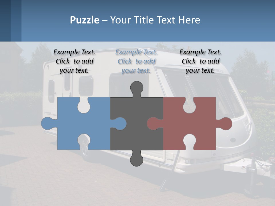 A White Motor Home Parked In A Driveway PowerPoint Template