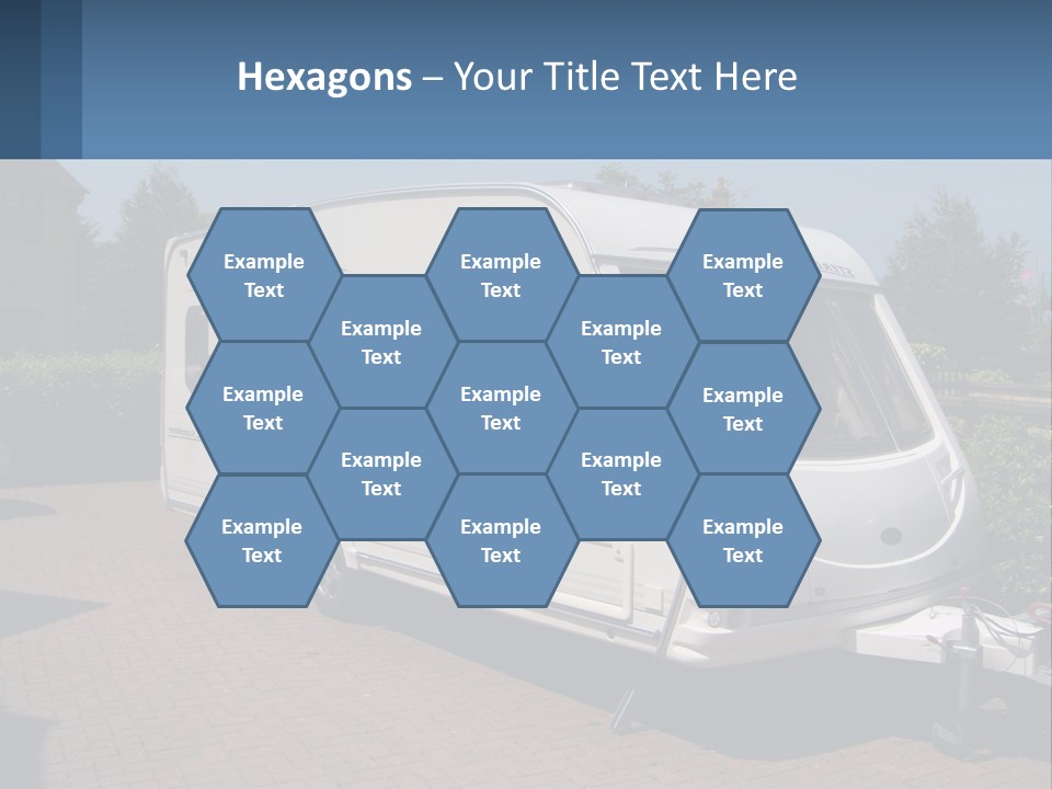 A White Motor Home Parked In A Driveway PowerPoint Template