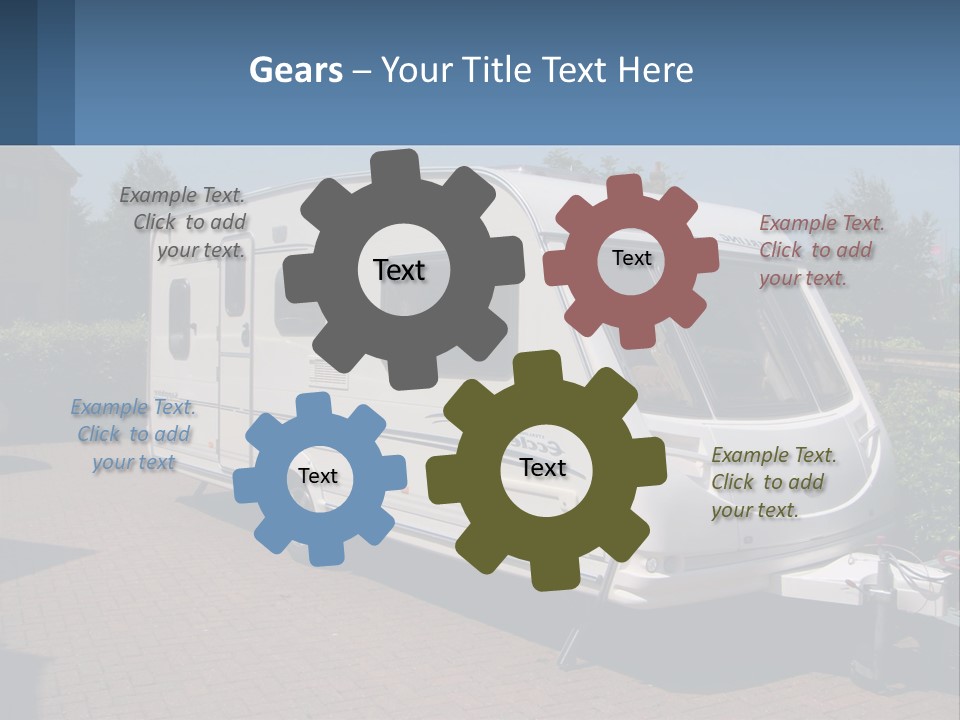 A White Motor Home Parked In A Driveway PowerPoint Template