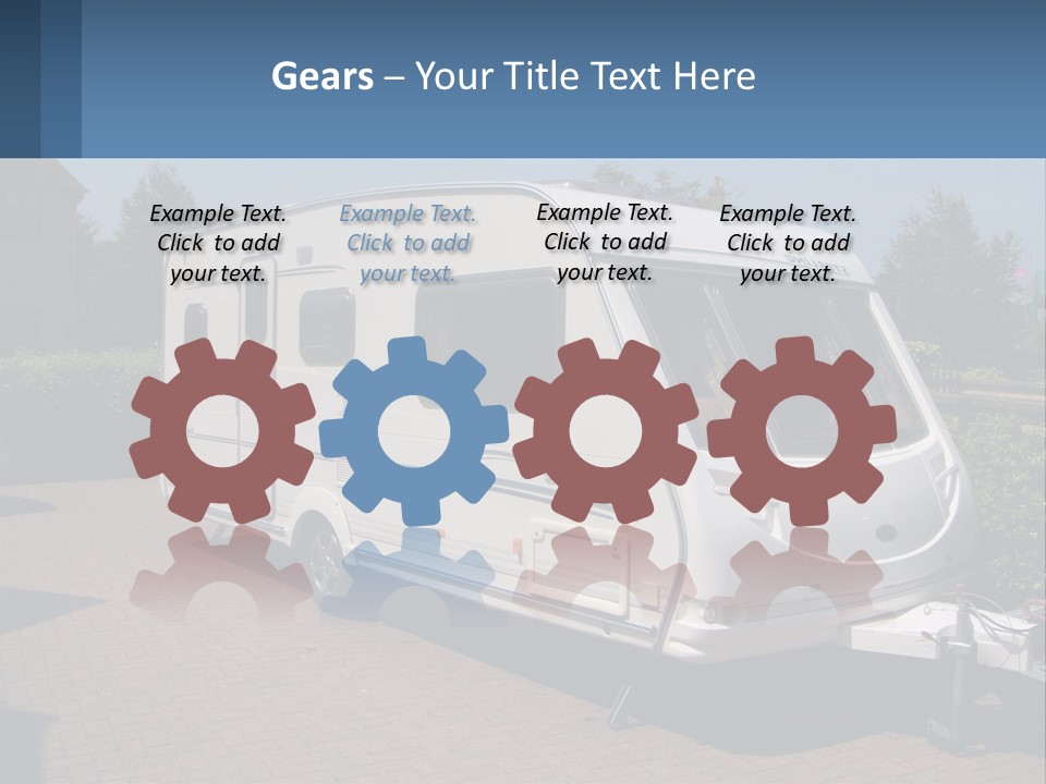 A White Motor Home Parked In A Driveway PowerPoint Template