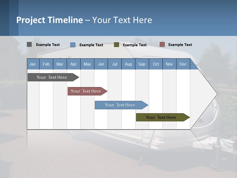 A White Motor Home Parked In A Driveway PowerPoint Template