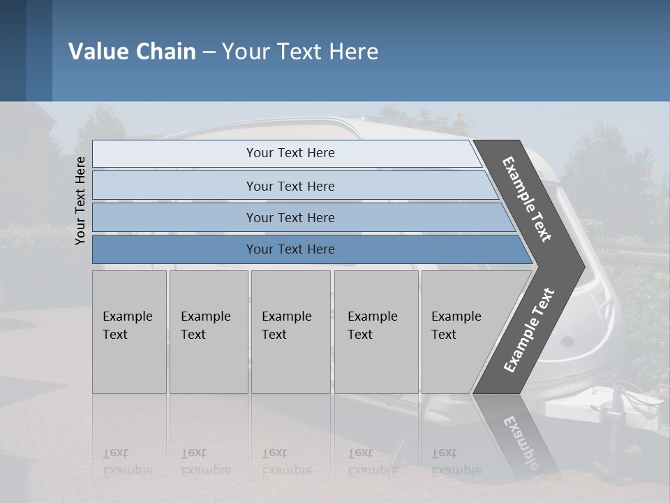 A White Motor Home Parked In A Driveway PowerPoint Template