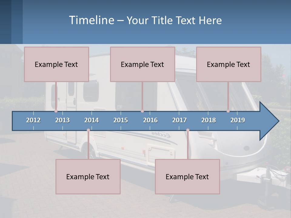 A White Motor Home Parked In A Driveway PowerPoint Template