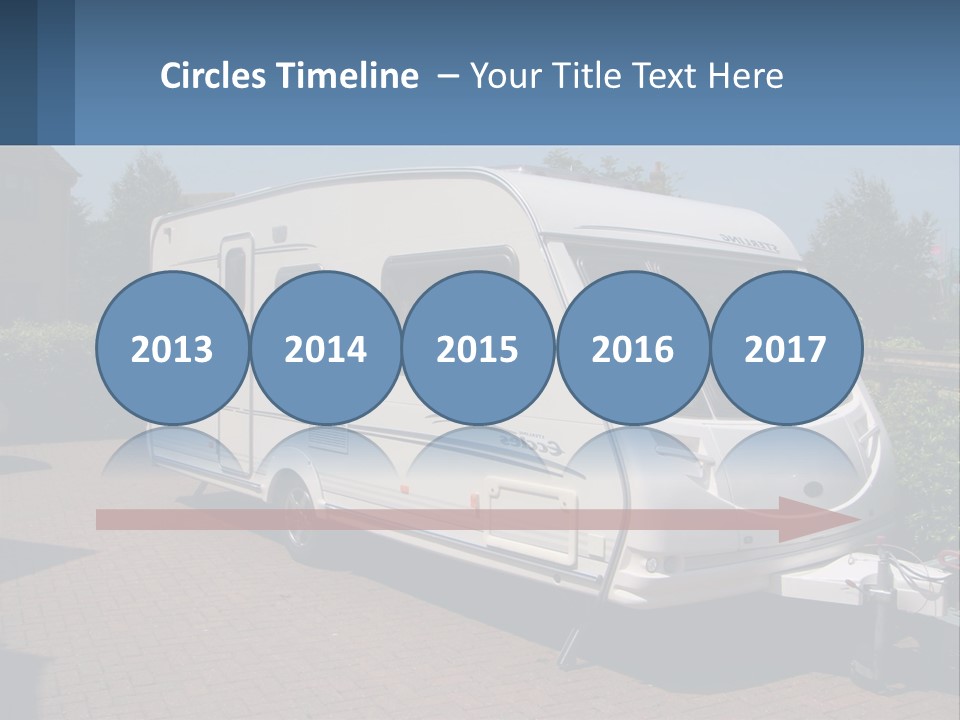 A White Motor Home Parked In A Driveway PowerPoint Template