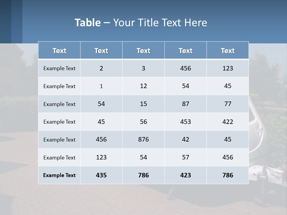 A White Motor Home Parked In A Driveway PowerPoint Template