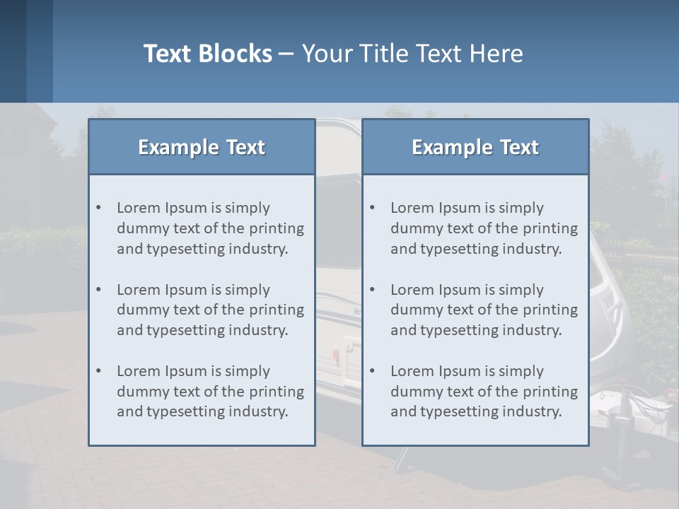 A White Motor Home Parked In A Driveway PowerPoint Template