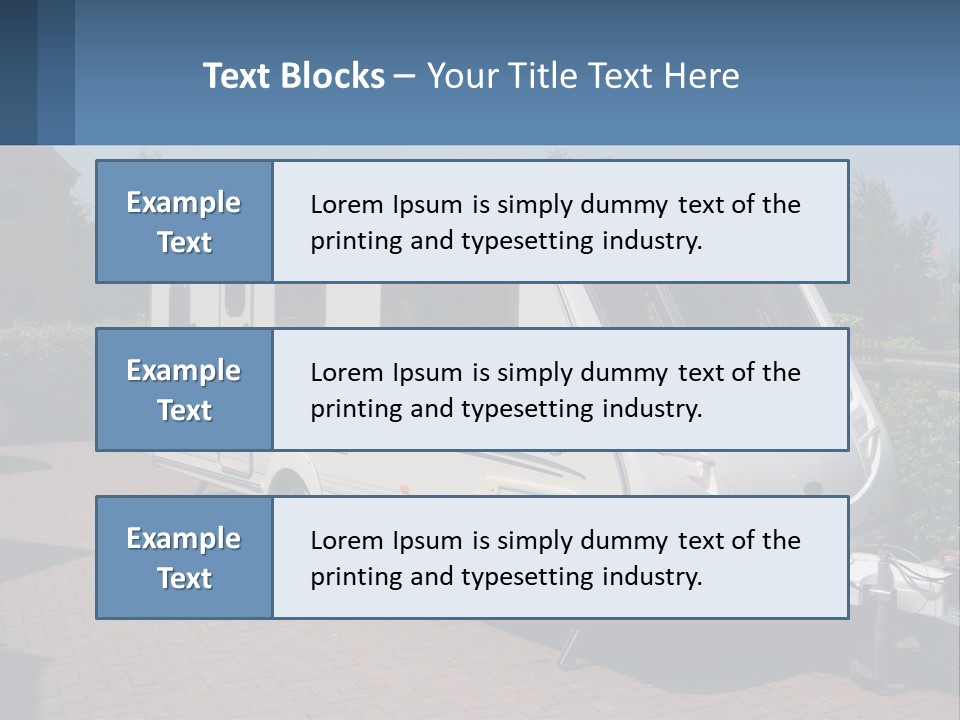 A White Motor Home Parked In A Driveway PowerPoint Template