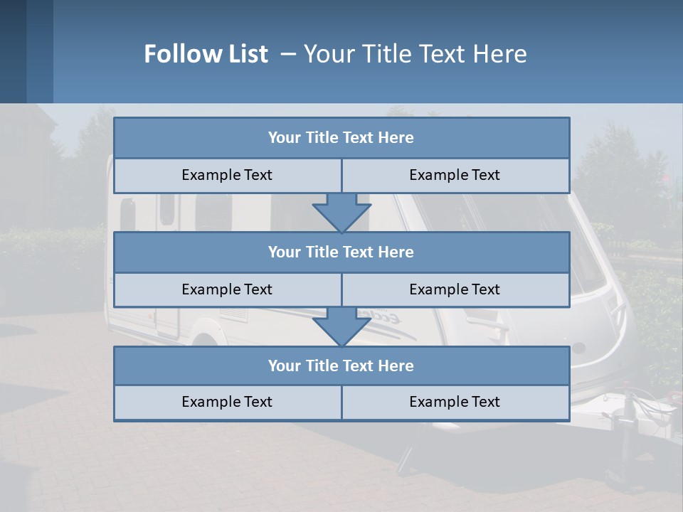 A White Motor Home Parked In A Driveway PowerPoint Template