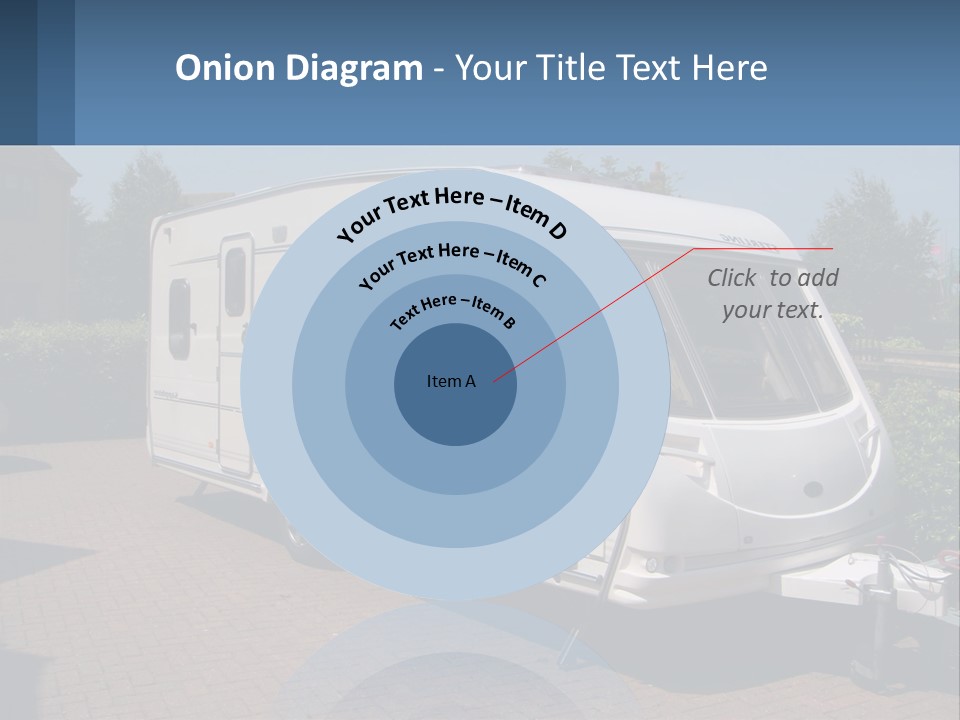 A White Motor Home Parked In A Driveway PowerPoint Template