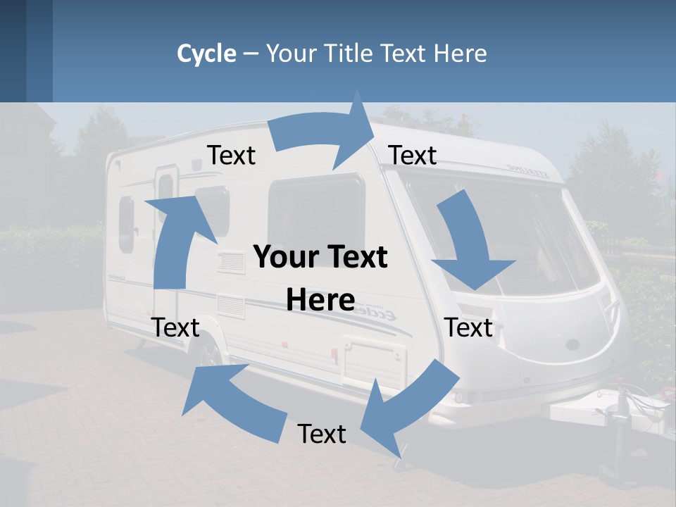 A White Motor Home Parked In A Driveway PowerPoint Template