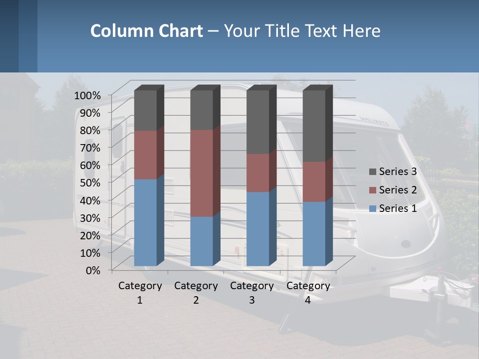 A White Motor Home Parked In A Driveway PowerPoint Template