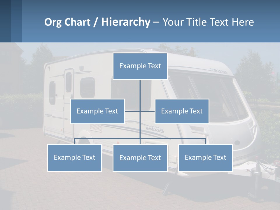 A White Motor Home Parked In A Driveway PowerPoint Template