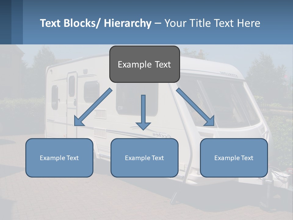 A White Motor Home Parked In A Driveway PowerPoint Template