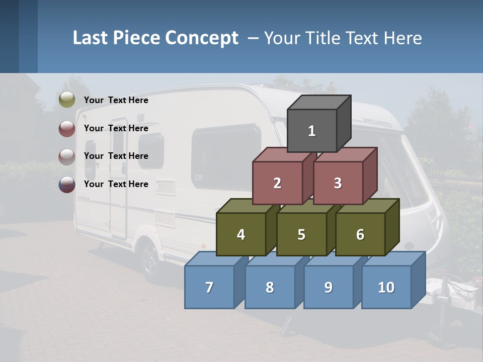 A White Motor Home Parked In A Driveway PowerPoint Template