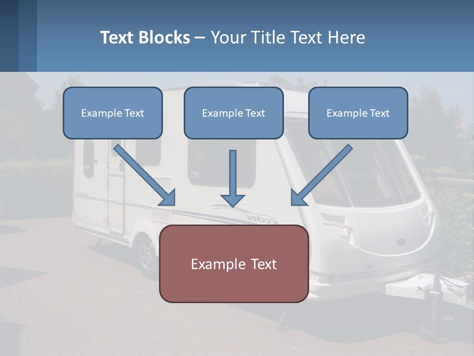 A White Motor Home Parked In A Driveway PowerPoint Template