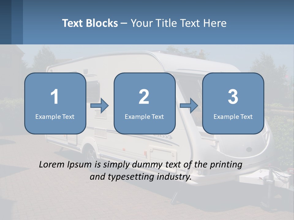 A White Motor Home Parked In A Driveway PowerPoint Template