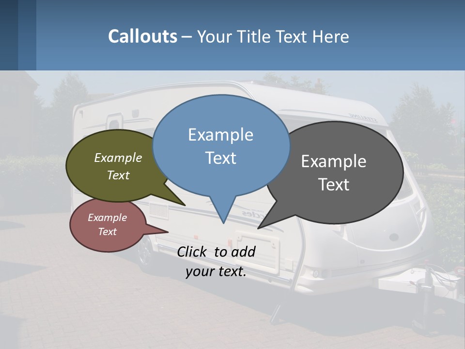 A White Motor Home Parked In A Driveway PowerPoint Template