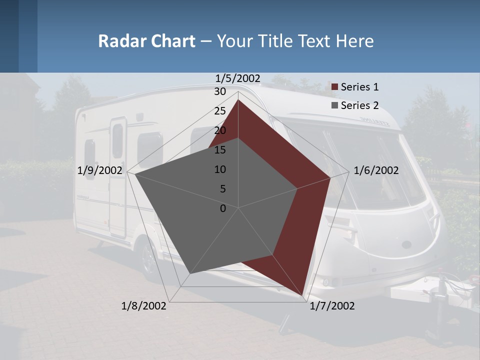 A White Motor Home Parked In A Driveway PowerPoint Template