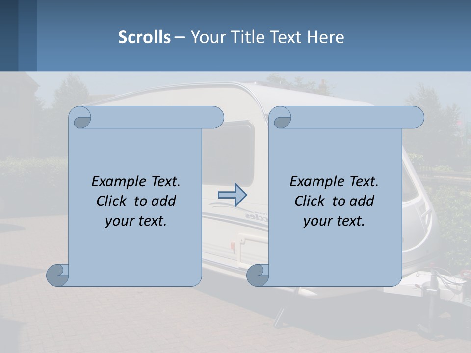 A White Motor Home Parked In A Driveway PowerPoint Template