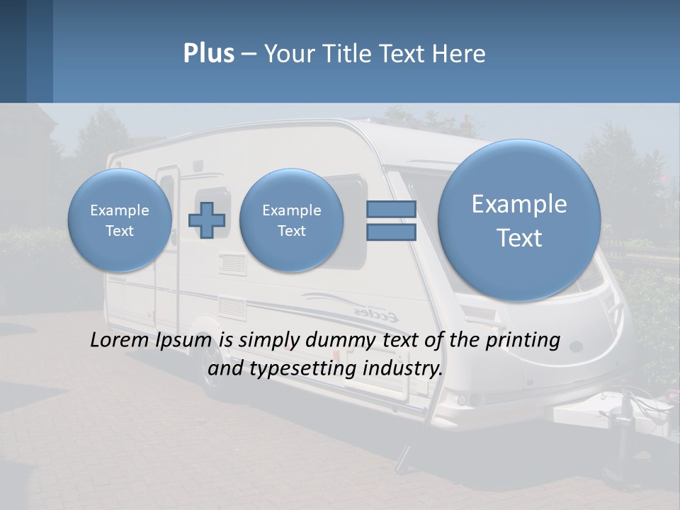 A White Motor Home Parked In A Driveway PowerPoint Template