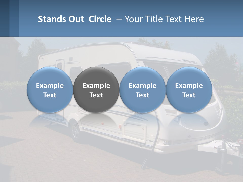 A White Motor Home Parked In A Driveway PowerPoint Template