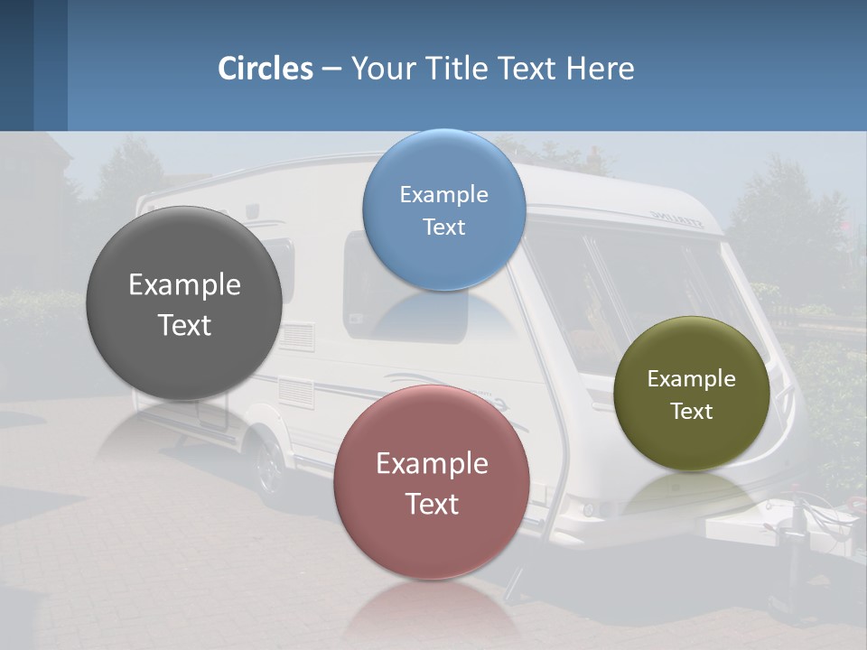 A White Motor Home Parked In A Driveway PowerPoint Template